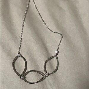 Elegant Silver choker Necklace with Crystal Accents